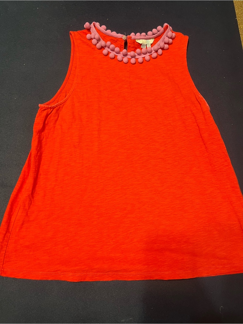 Boden Sleeveless Shirt Women 10 pom poms Novelty Park Retro  Print Cotton